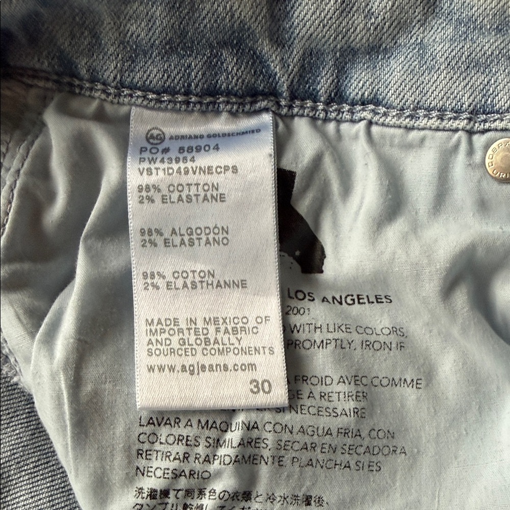 Ag Adriano Goldschmied Light Blue Wide Leg Jeans